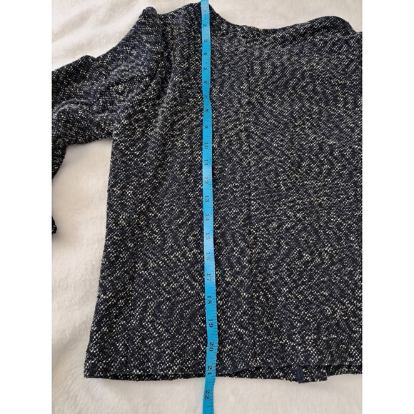 J.Crew Tweed Long Sleeve Zip Fasten Collarless Jacket Blue White Size XS - Picture 10 of 12